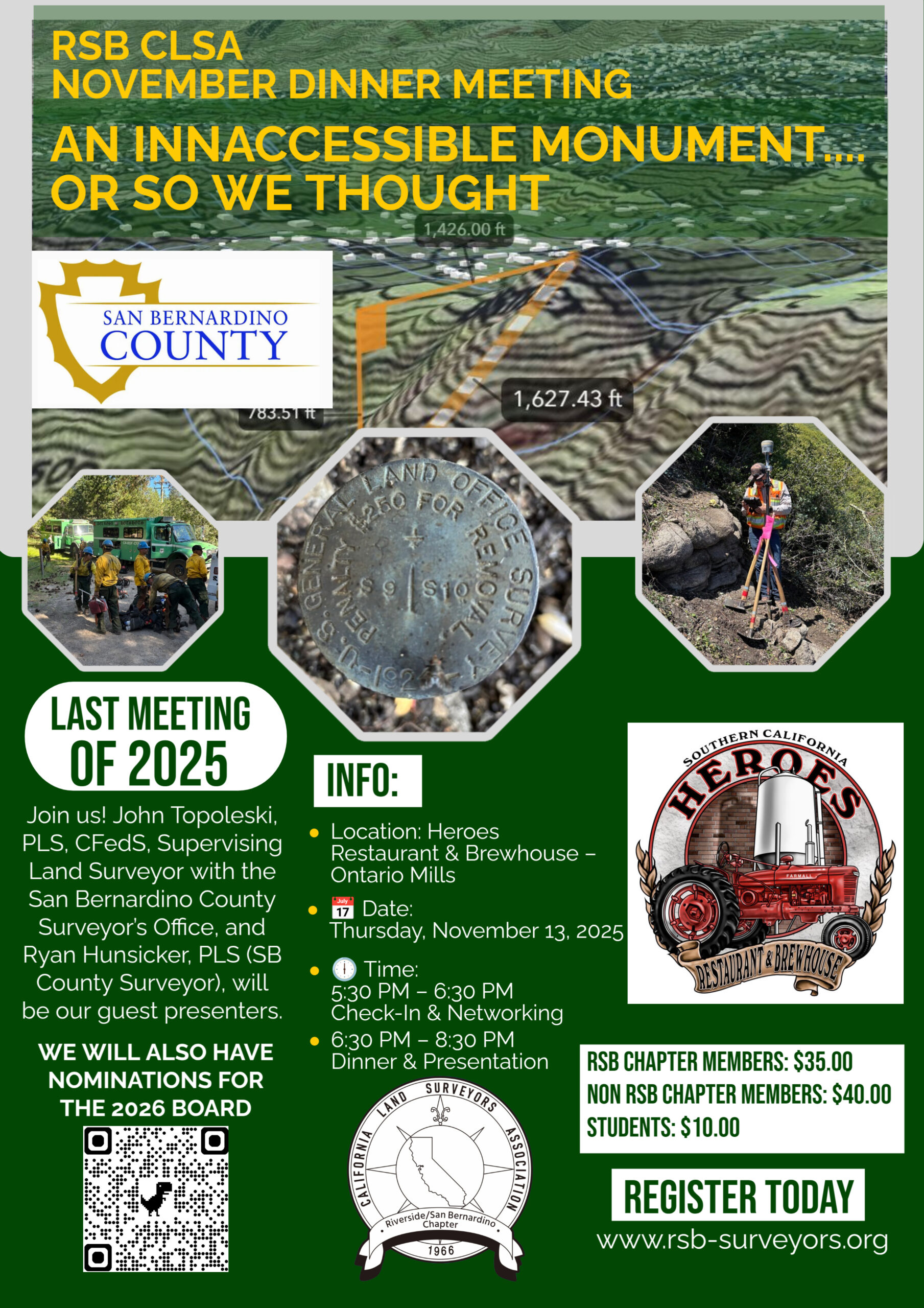 Dinner Meeting – Thursday, November 13